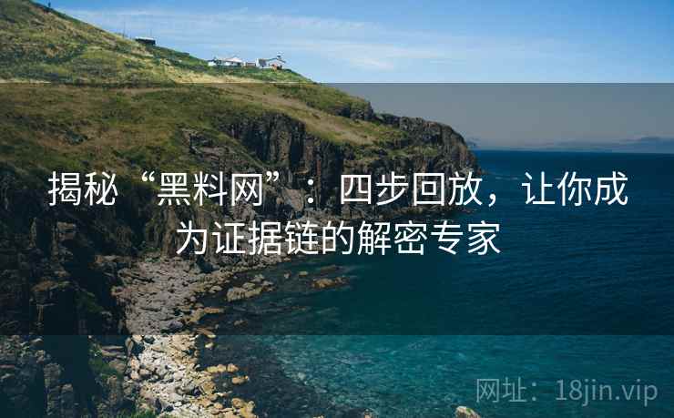 揭秘“黑料网”:四步回放,让你成为证据链的解密专家 揭秘“黑料网”:四步回放,让你成为证据链的解密专家