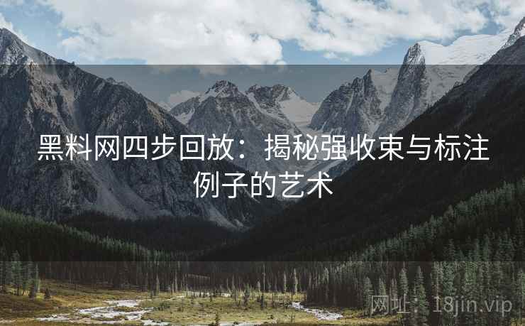 黑料网四步回放：揭秘强收束与标注例子的艺术