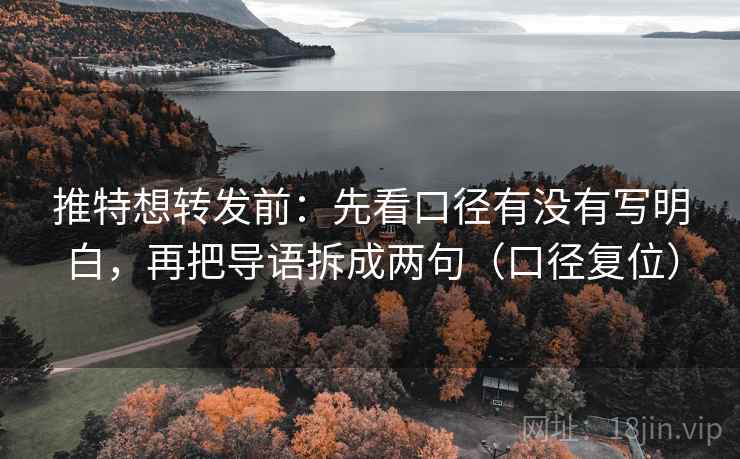 推特想转发前：先看口径有没有写明白，再把导语拆成两句（口径复位）