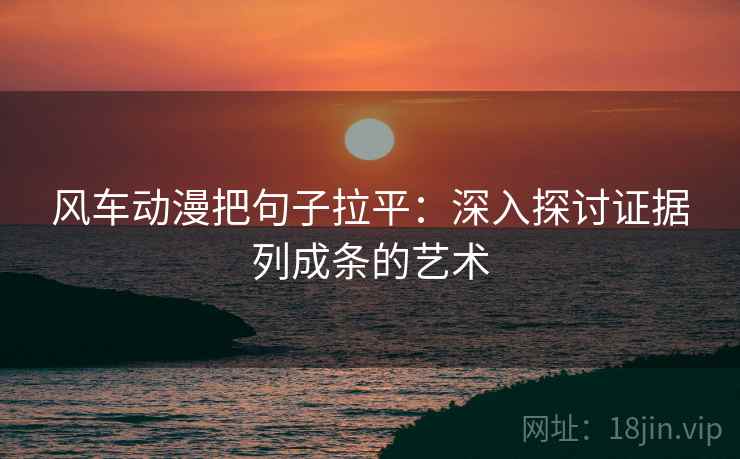 风车动漫把句子拉平：深入探讨证据列成条的艺术